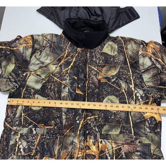 WFS Burly Camo Hunting Jacket Mens L Microsuede Polyester Hooded Full Zip Snap - Picture 5 of 11